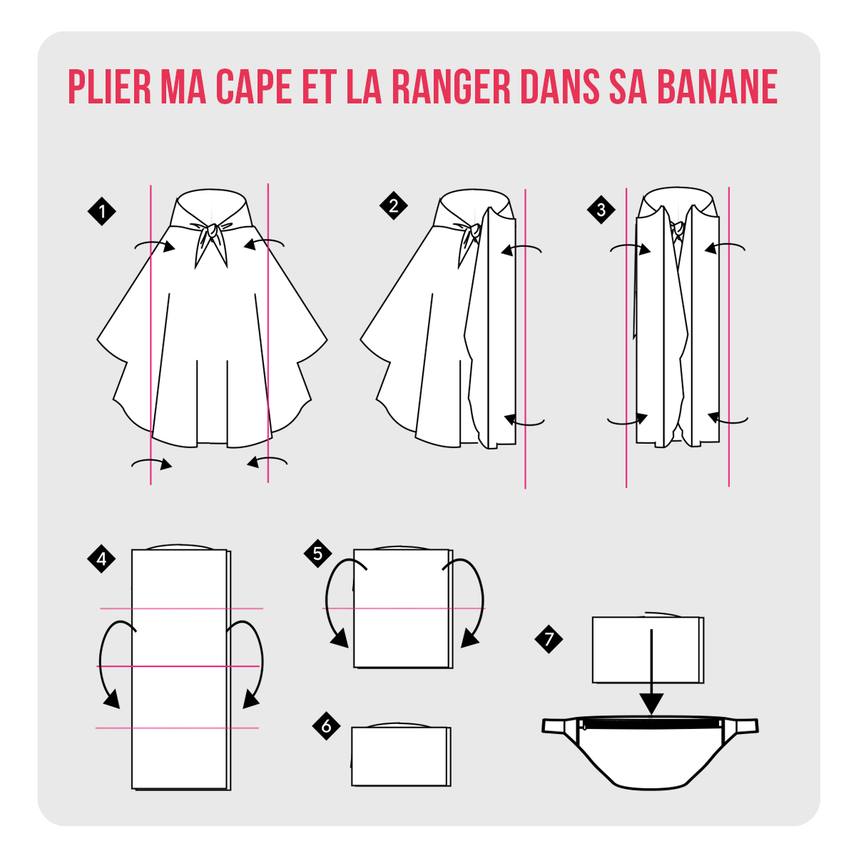 Capuche Paris - Motif Monogramme – Cape de Pluie / Poncho + Banane de rangement